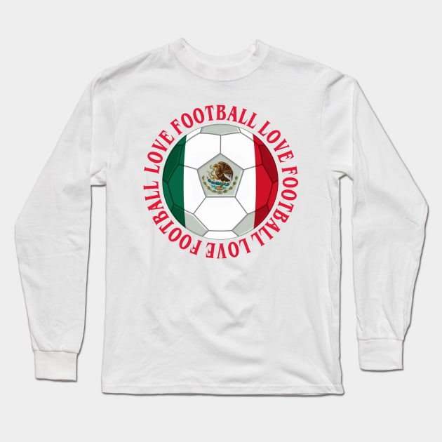 MEXICO- Mexican Tricolour Football Soccer Icon Long Sleeve T-Shirt by IceTees